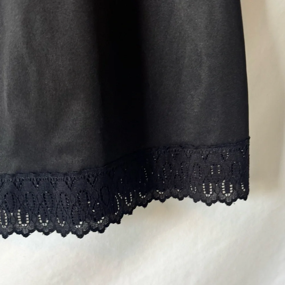 Vintage Sliperfection Black Half Skirt Slip with Lace Hem Size S - Picture 3 of 11
